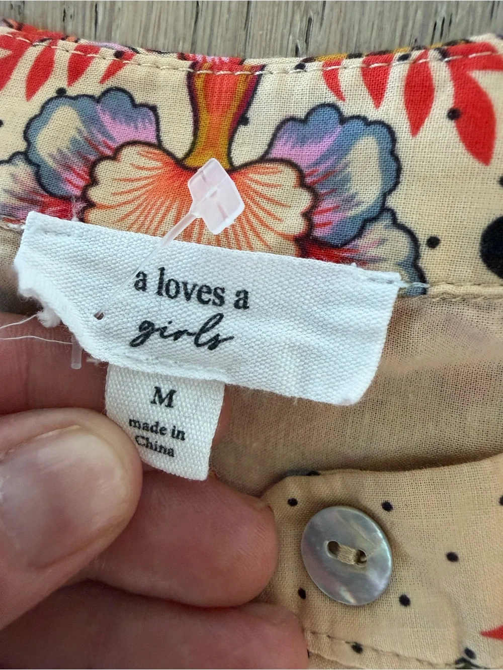 A Loves A Girls Floral Print Puff Sleeve Button Front Mini Dress Size M